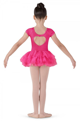 Bloch Sequin-Trim Heart-Back Cap-Sleeve Children’s Tutu Dress